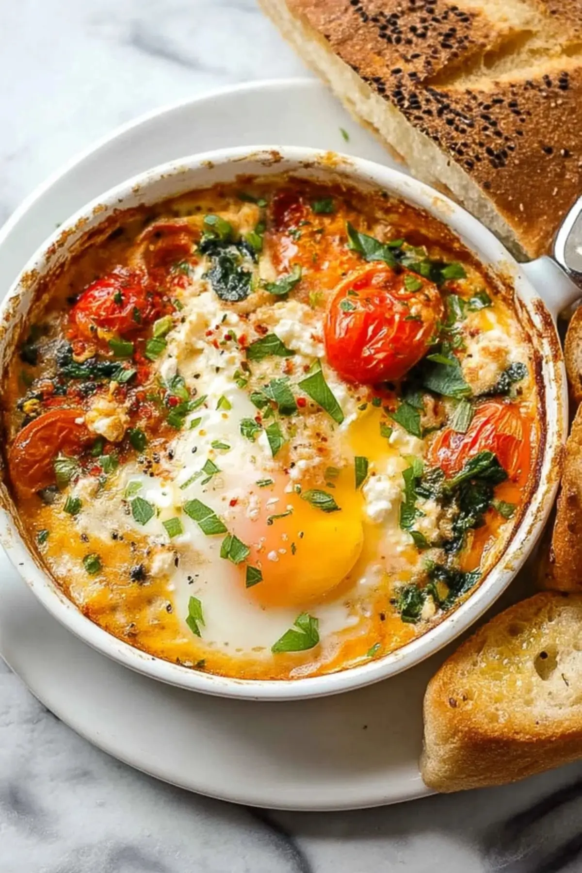 Baked Feta Eggs