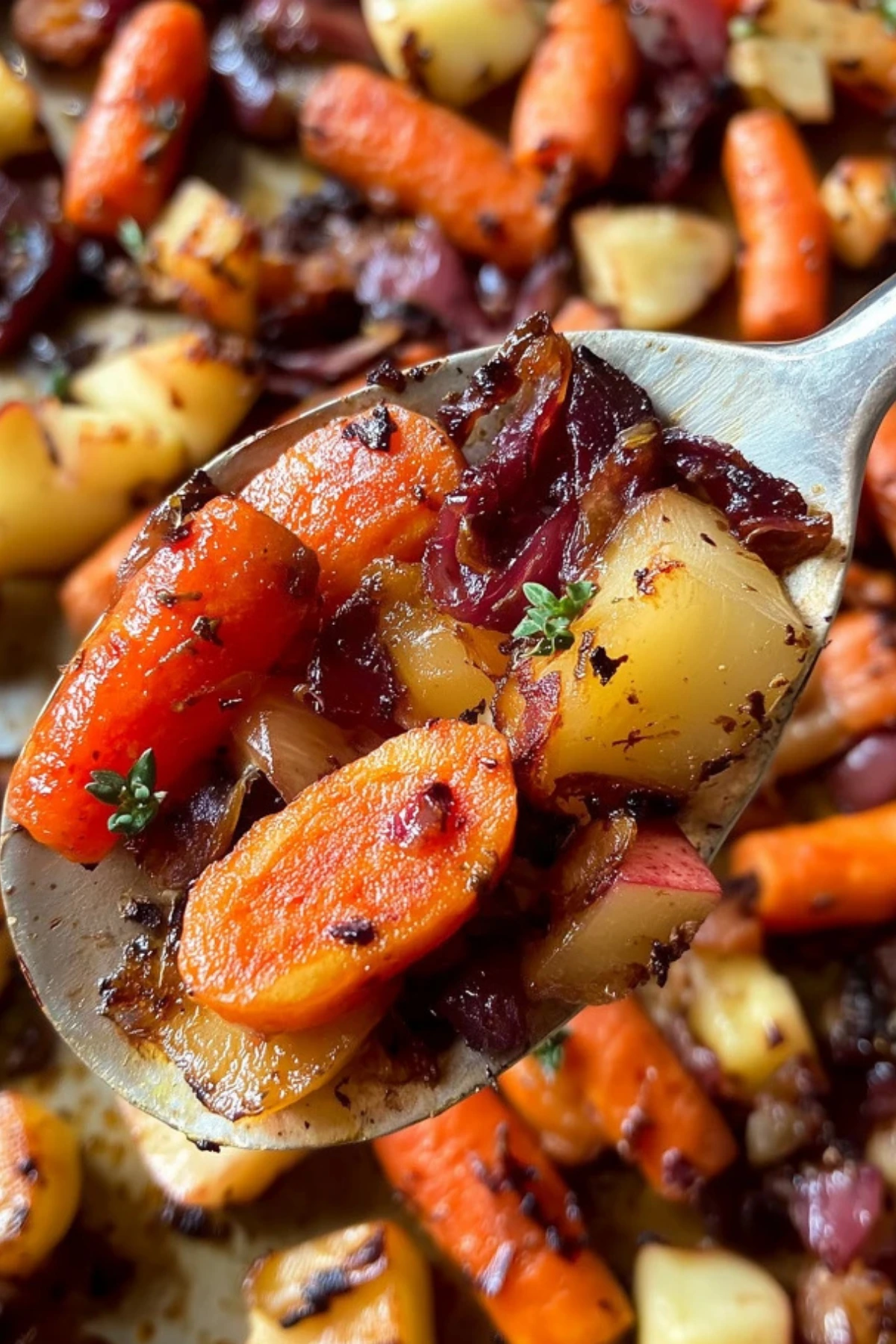 Maple Mustard Roasted Carrots and Apples