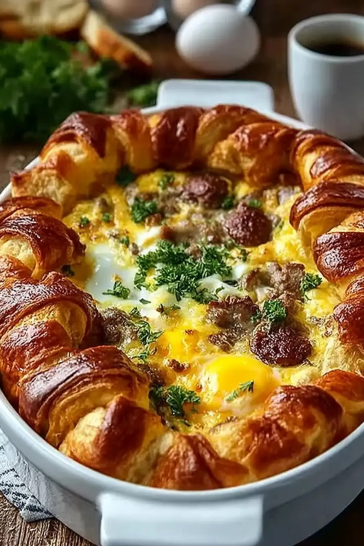 Overnight Croissant Breakfast Casserole