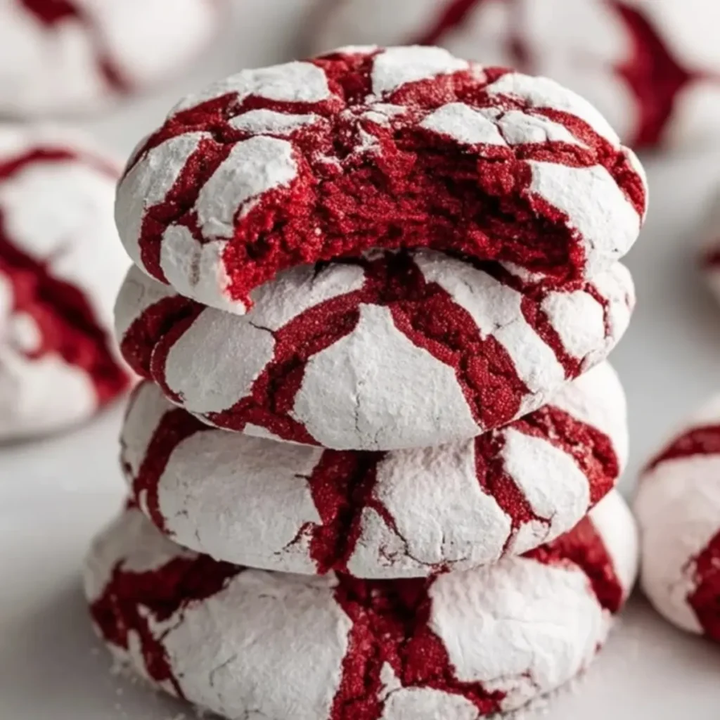 Red Velvet Crinkle Cookies