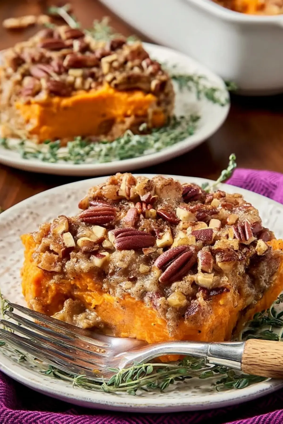 Sweet Potato Casserole with Pecan Topping