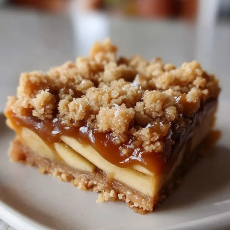 salted caramel apple crumble bars