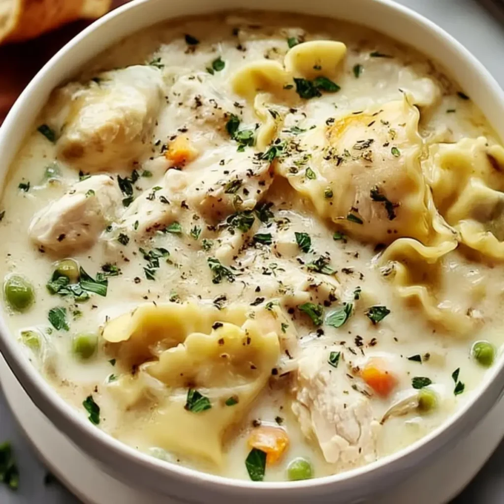 White Chicken Lasagna Soup