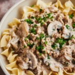 creamy turkey stroganoff