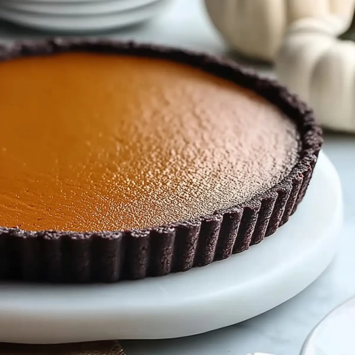 dark chocolate pumpkin tart