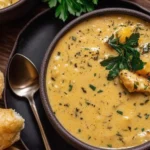 hearty cheddar garlic herb potato soup