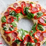 holiday wreath pizza