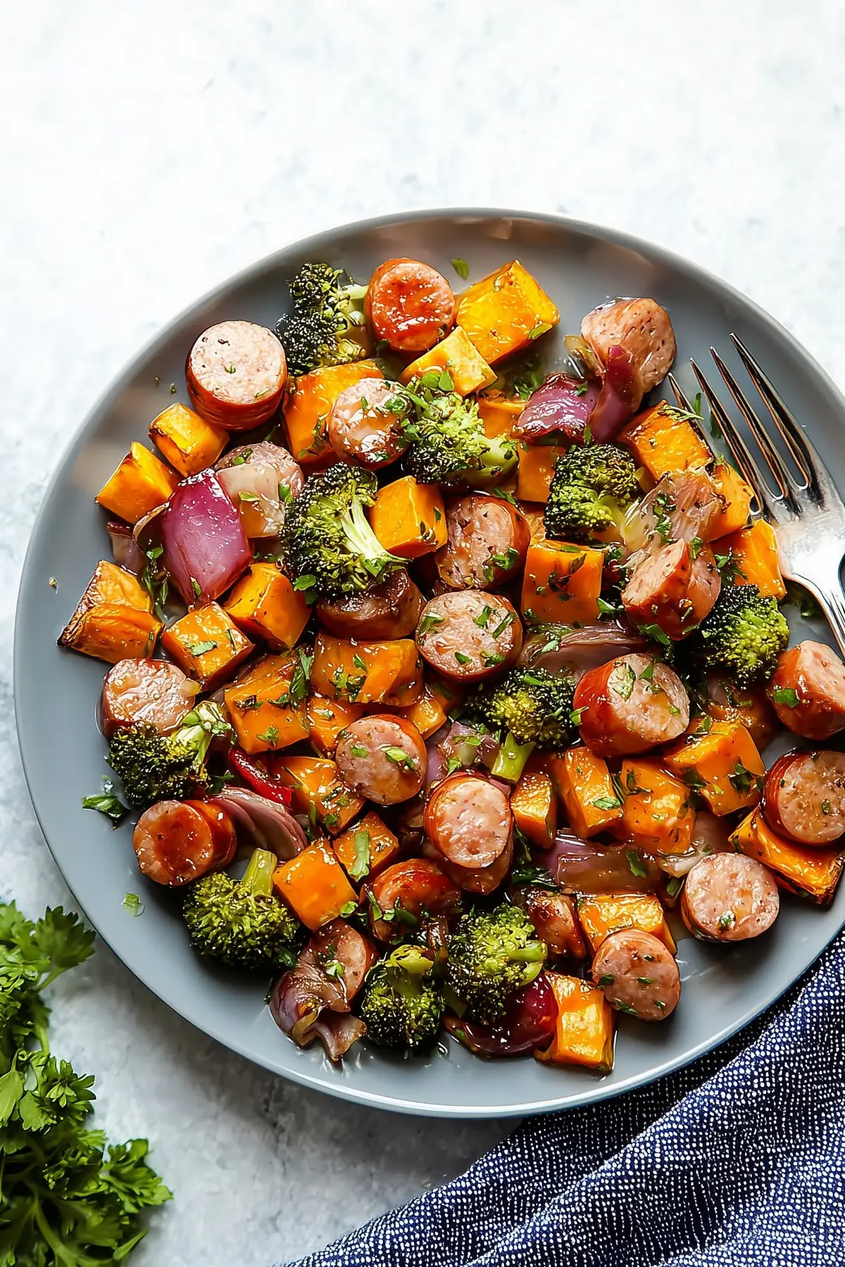 honey garlic sausage sweet potatoes