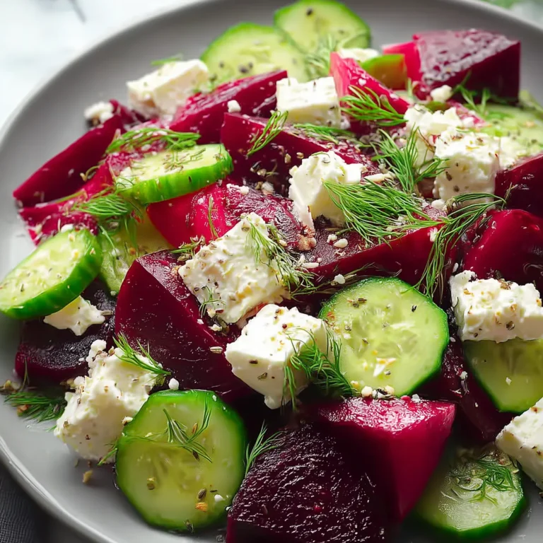 Beet Feta Salad with Cucumber and Dill