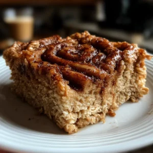 Cinnamon Roll Baked Oatmeal Squares