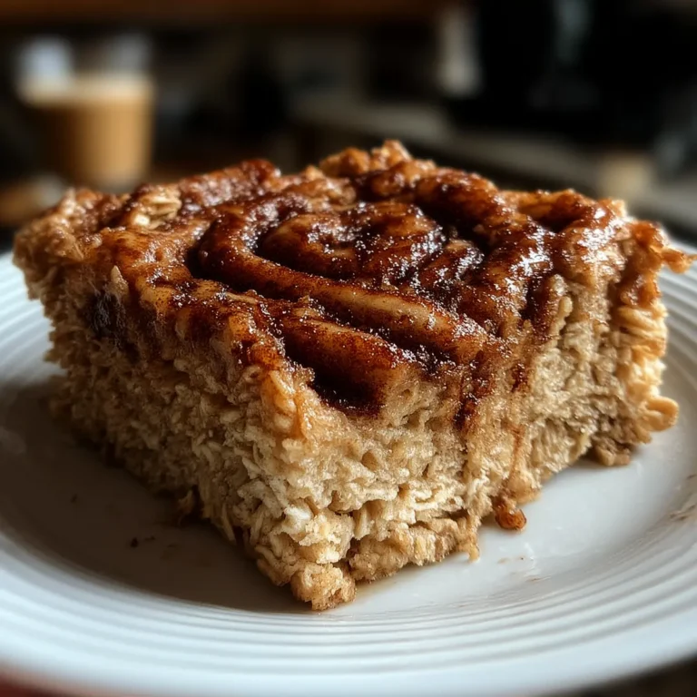 Cinnamon Roll Baked Oatmeal Squares