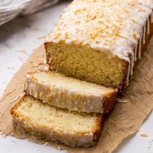 Coconut Bread with Cream Cheese Glaze