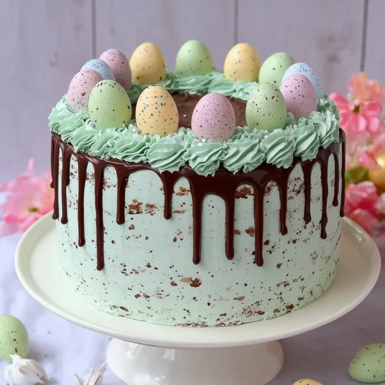 Easter Speckled Egg Drip Cake