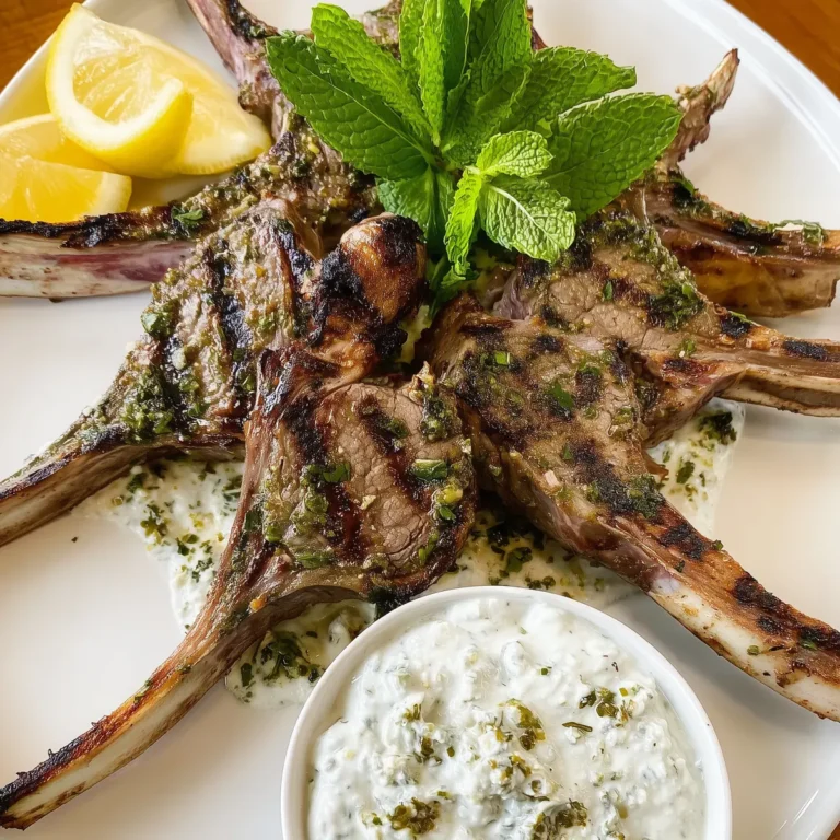 Greek Lamb Chops with Mint Yogurt Sauce