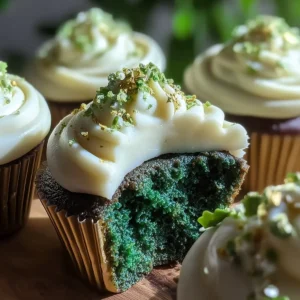 Green Velvet Cupcakes with Cream Cheese Frosting