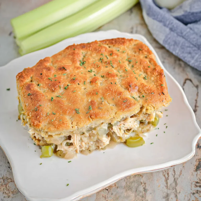 KETO CHICKEN POT PIE WITH CHEDDAR GARLIC CRUST