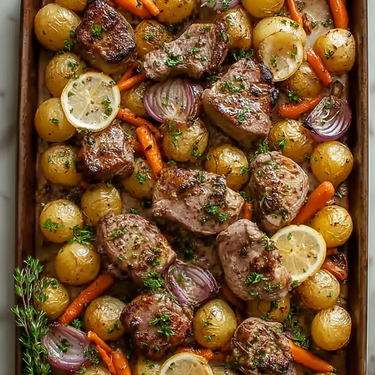 Lemon Herb Lamb Sheet Pan Dinner