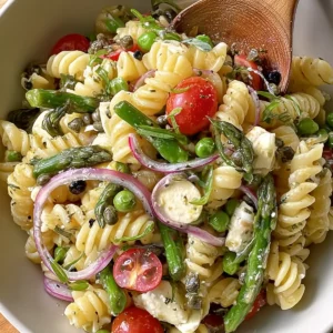 Spring Pasta Salad with Lemony Caper Vinaigrette