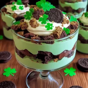 St. Patrick's Day Brownie Trifle