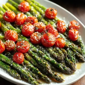 Balsamic Parmesan Roasted Asparagus and Tomatoes