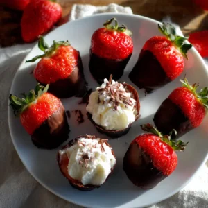 Chocolate Covered Cheesecake Strawberries