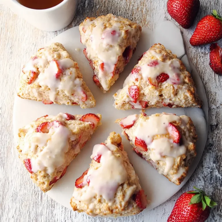 Fresh Strawberry Scones with Glaze