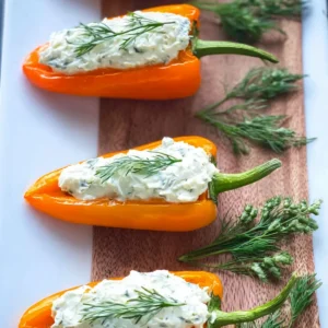 Mini ‘Carrot’ Peppers Stuffed w/ Herb Cream Cheese