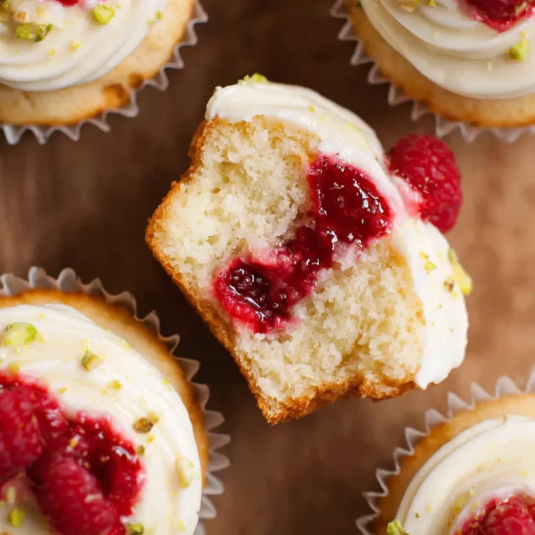 Moist Lemon Cupcakes with Raspberry Filling