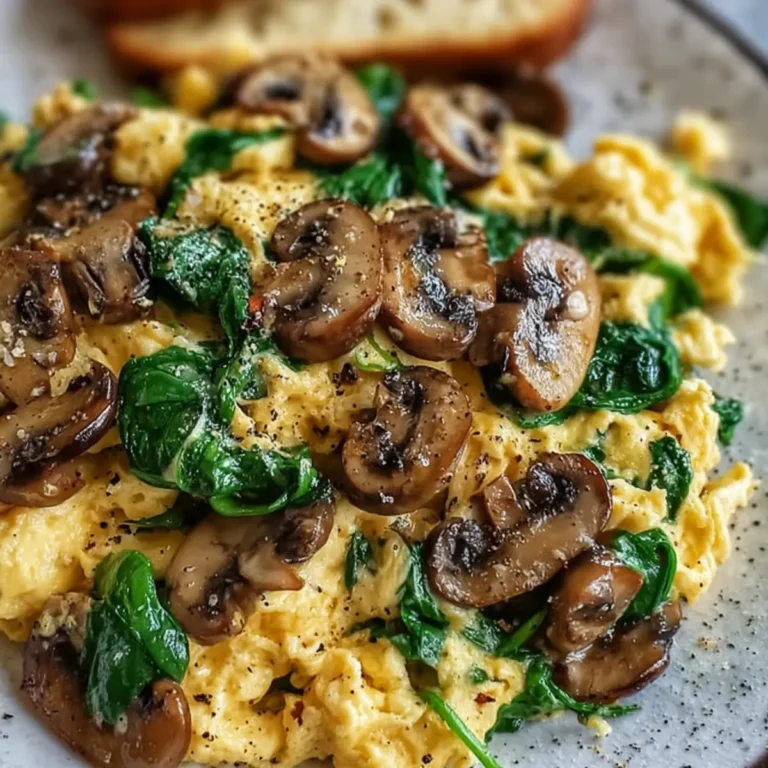 Mushroom Spinach Scrambled Eggs