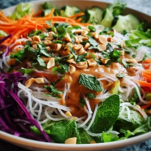 Spring Roll Salad with Peanut Dressing
