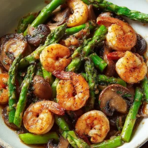 Stir-Fried Shrimp with Asparagus and Mushrooms