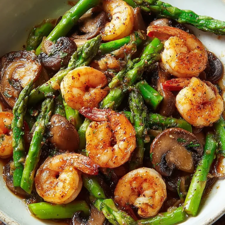 Stir-Fried Shrimp with Asparagus and Mushrooms
