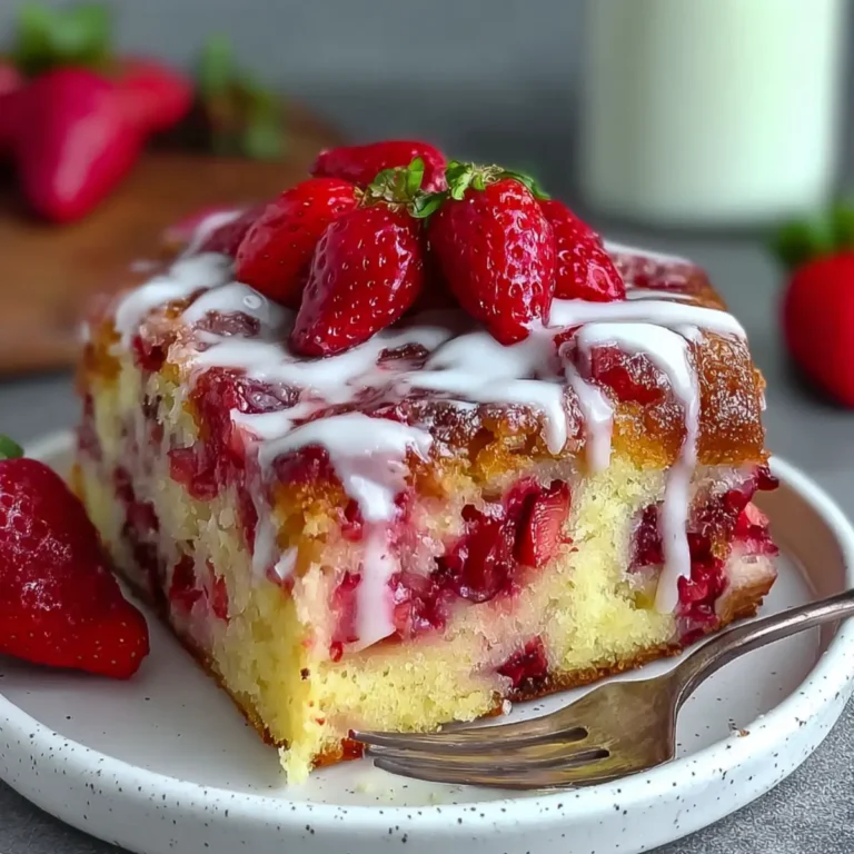 Strawberry Earthquake Cake