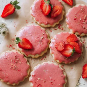 Strawberry Shortbread Cookies