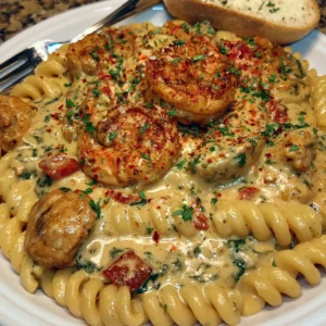 Creamy Cajun Chicken and Shrimp Pasta