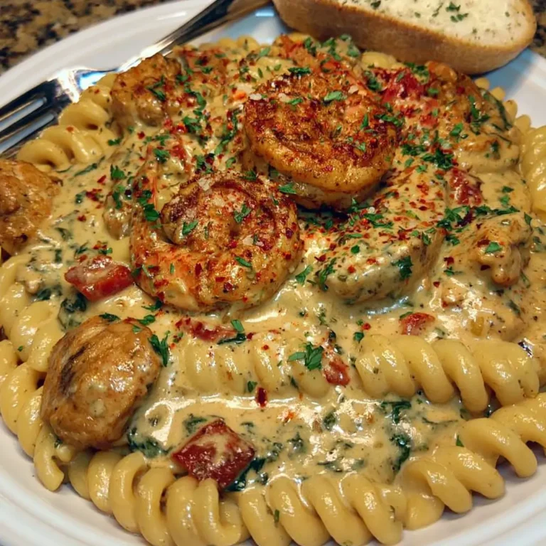 Creamy Cajun Chicken and Shrimp Pasta